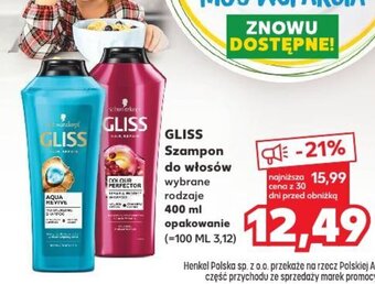 Kaufland GLISS Szampon do włosów 400 ml oferta