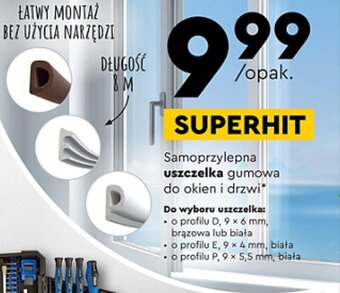 Samoprzylepna uszczelka gumowa do okien i drzwi