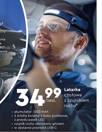 Biedronka Latarka czołowa z czujnikiem ruchu lethe oferta