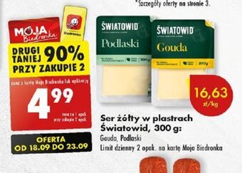 Biedronka Ser żółty w plastrach Światowid, 300 g oferta