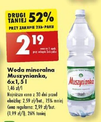 Biedronka Woda mineralna Muszynianka, 6x1,5 l oferta