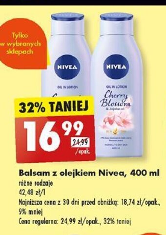 Biedronka Balsam z olejkiem Nivea, 400 ml oferta