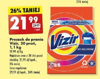 Biedronka Proszek do prania Vizir, 20 prań, 1,1 kg oferta
