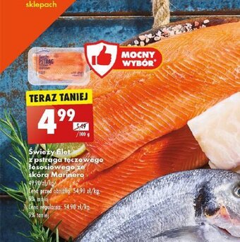 Biedronka Świeży filet z pstrąga tęczowego łososiowego ze skórą Marinero 100 g oferta