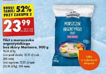 Biedronka Filet z morszczuka argentyńskiego bez skóry Marinero, 900 g oferta
