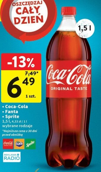 Intermarche Coca-Cola/Fanta/Sprite 1,5l oferta