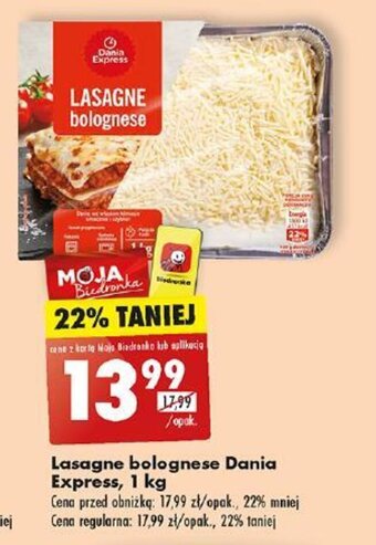 Biedronka Lasagne bolognese Dania Express, 1 kg oferta
