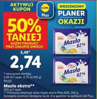 Lidl PILOS Masto ekstra 82% 200-g oferta