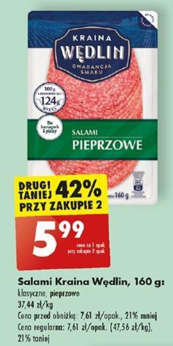 Biedronka Salami Kraina Wędlin, 160 g oferta