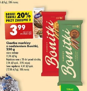 Biedronka Ciastka markizy z nadzieniem Bonitki, 250 g oferta