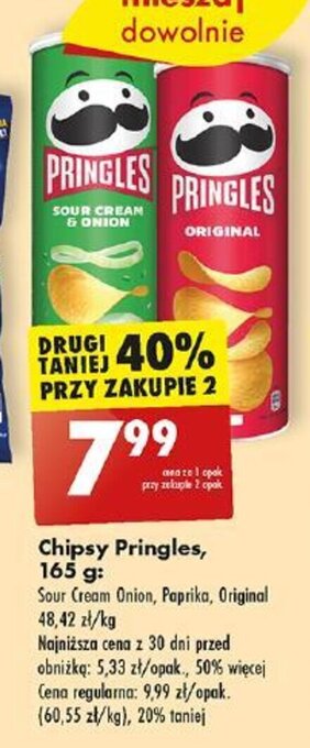 Biedronka Chipsy Pringles, 165 g oferta