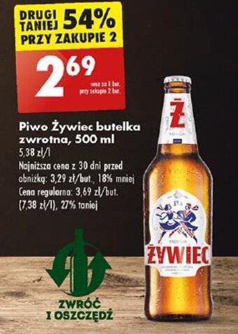 Biedronka Piwo Żywiec butelka zwrotna, 500 ml oferta