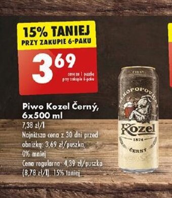 Biedronka Piwo Kozel Černý, 6x500 ml oferta