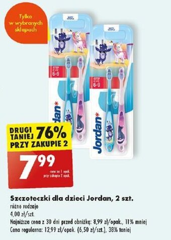 Biedronka Szczoteczki dla dzieci Jordan, 2 szt. oferta
