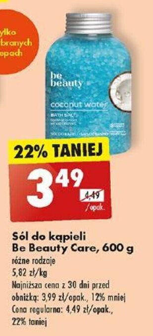 Biedronka Sól do kąpieli Be Beauty Care, 600 g oferta