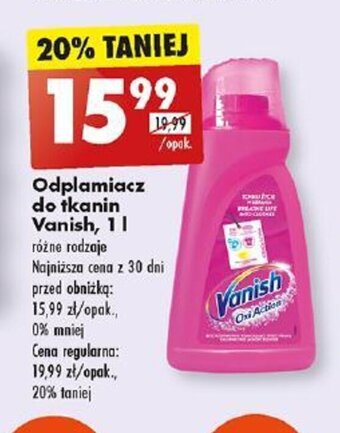 Biedronka Odplamiacz do tkanin Vanish, 1 l oferta