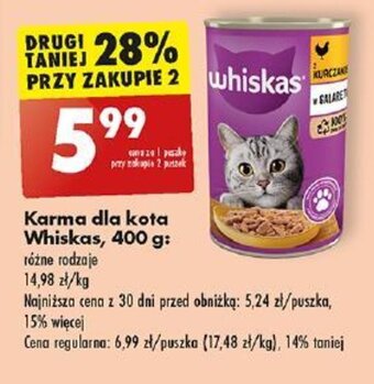 Biedronka Karma dla kota Whiskas, 400 g oferta