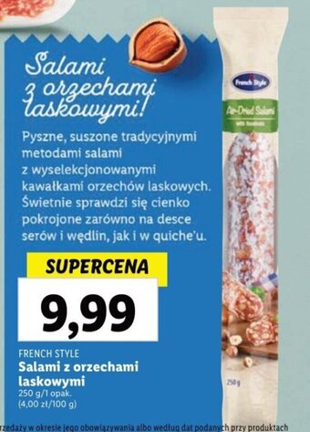 Lidl FRENCH STYLE Salami z orzechami laskowymi 250g oferta