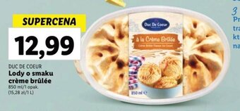 Lidl DUC DE COEUR Lody o smaku crème brûlée 850 ml oferta