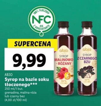 Lidl ABJO Syrop na bazie soku tłoczonego 250 ml oferta