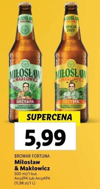 Lidl BROWAR FORTUNA Miłosław & Makłowicz 500 ml oferta
