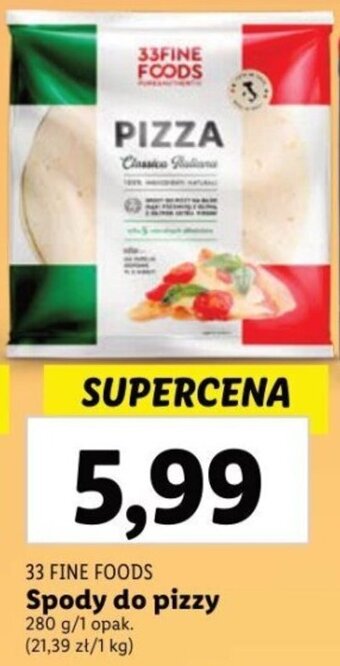 Lidl 33 FINE FOODS Spody do pizzy 280 g oferta