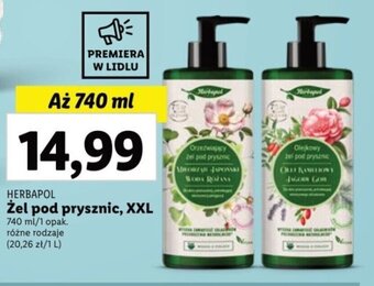Lidl HERBAPOL Żel pod prysznic, XXL 740 ml oferta