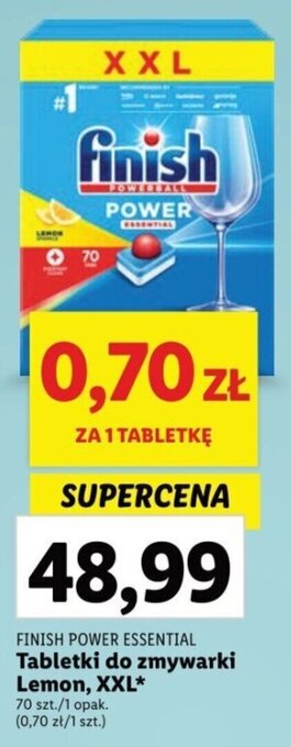 Lidl FINISH POWER ESSENTIAL Tabletki do zmywarki Lemon, XXL 70 szt. oferta