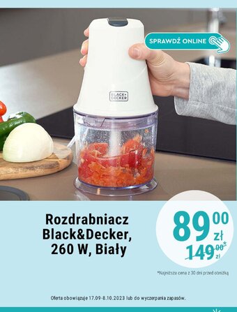 Biedronka Rozdrabniacz Black&Decker, 260 W, Biały oferta