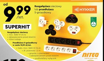 Biedronka Rozgałęziacz z 2 gniazdami i włącznikiem oferta