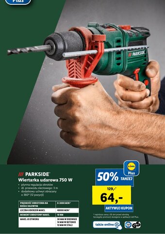 Lidl PARKSIDE Wiertarka udarowa 750 W oferta