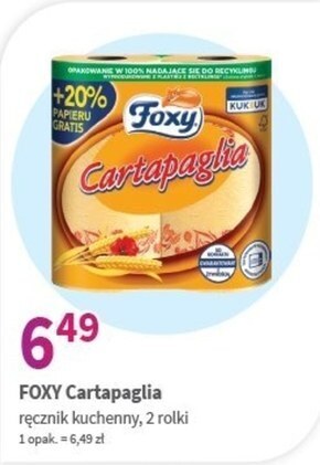 Drogerie Polskie Foxy cartapaglia ręcznik kuchenny 2 rolki oferta