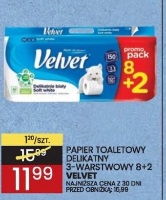 Wafelek PAPIER TOALETOWY DELIKATNY 3-WARSTWOWY 8+2 VELVET oferta