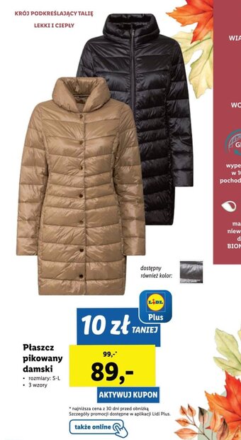 Lidl Płaszcz pikowany damski oferta