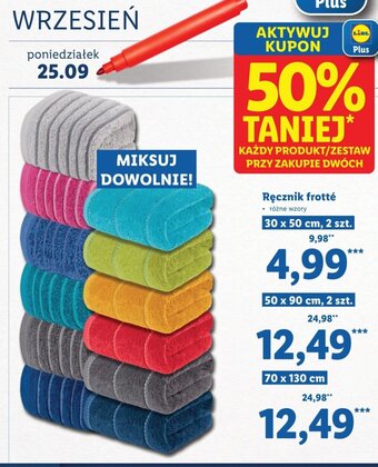 Lidl Ręcznik frotté 30x50cm 2szt. oferta