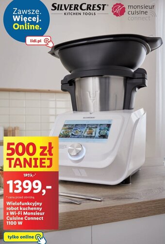 Lidl SILVERCREST Wielofunkcyjny robot kuchenny z Wi-Fi Monsieur Cuisine Connect 1100 W oferta
