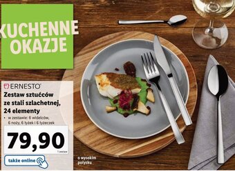 Lidl ERNESTO Zestaw sztućców ze stali szlachetnej, 24 elementy oferta