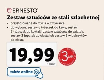Lidl ERNESTO Zestaw sztućców ze stali szlachetnej oferta