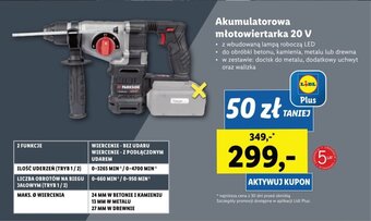 Lidl PARKSIDE Akumulatorowa młotowiertarka 20 V oferta