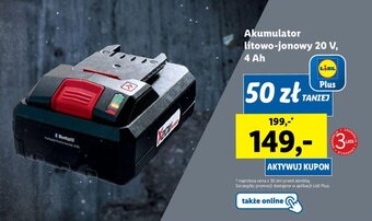 Lidl PARKSIDE Akumulator litowo-jonowy 20 V, 4 Ah oferta