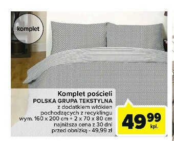 Carrefour Komplet pościeli 160 x 200 cm + 2 x 70 x 80 cm oferta