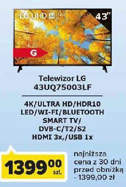Carrefour Telewizor 43 43up75003lf oferta