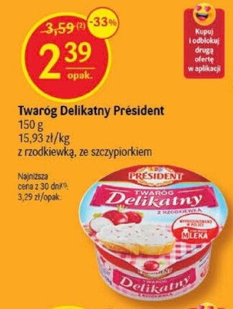 Delikatesy Centrum Twaróg Delikatny Président 150g oferta