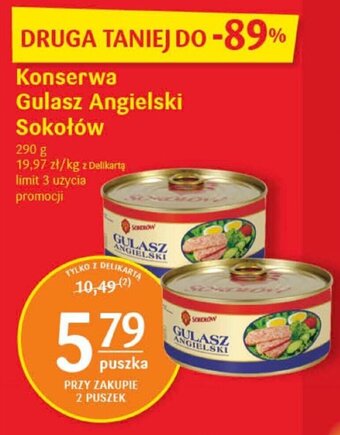 Delikatesy Centrum Konserwa Gulasz Angielski 290g oferta