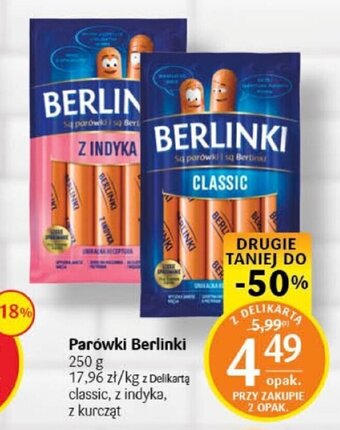 Delikatesy Centrum Parówki Berlinki 250 g oferta