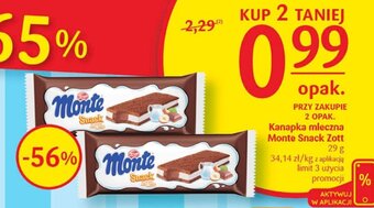 Delikatesy Centrum Kanapka mleczna Monte Snack Zott 29g oferta
