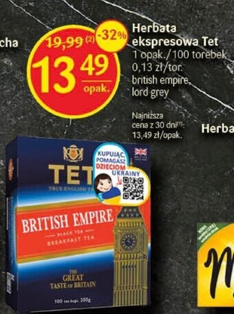 Delikatesy Centrum Herbata ekspresowa Tet 100 torebek oferta