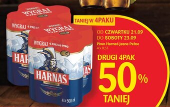 Delikatesy Centrum Piwo Harnas Jasne Pełne 4x0,5l oferta