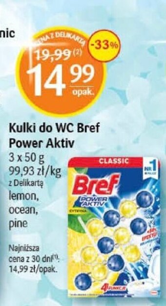 Delikatesy Centrum Kulki do WC Bref 3x50g oferta