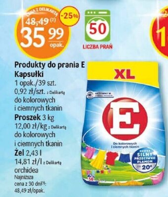 Delikatesy Centrum Produkty do prania E Kapsułki 39szt / Proszek 3kg / Żel 2,43l oferta